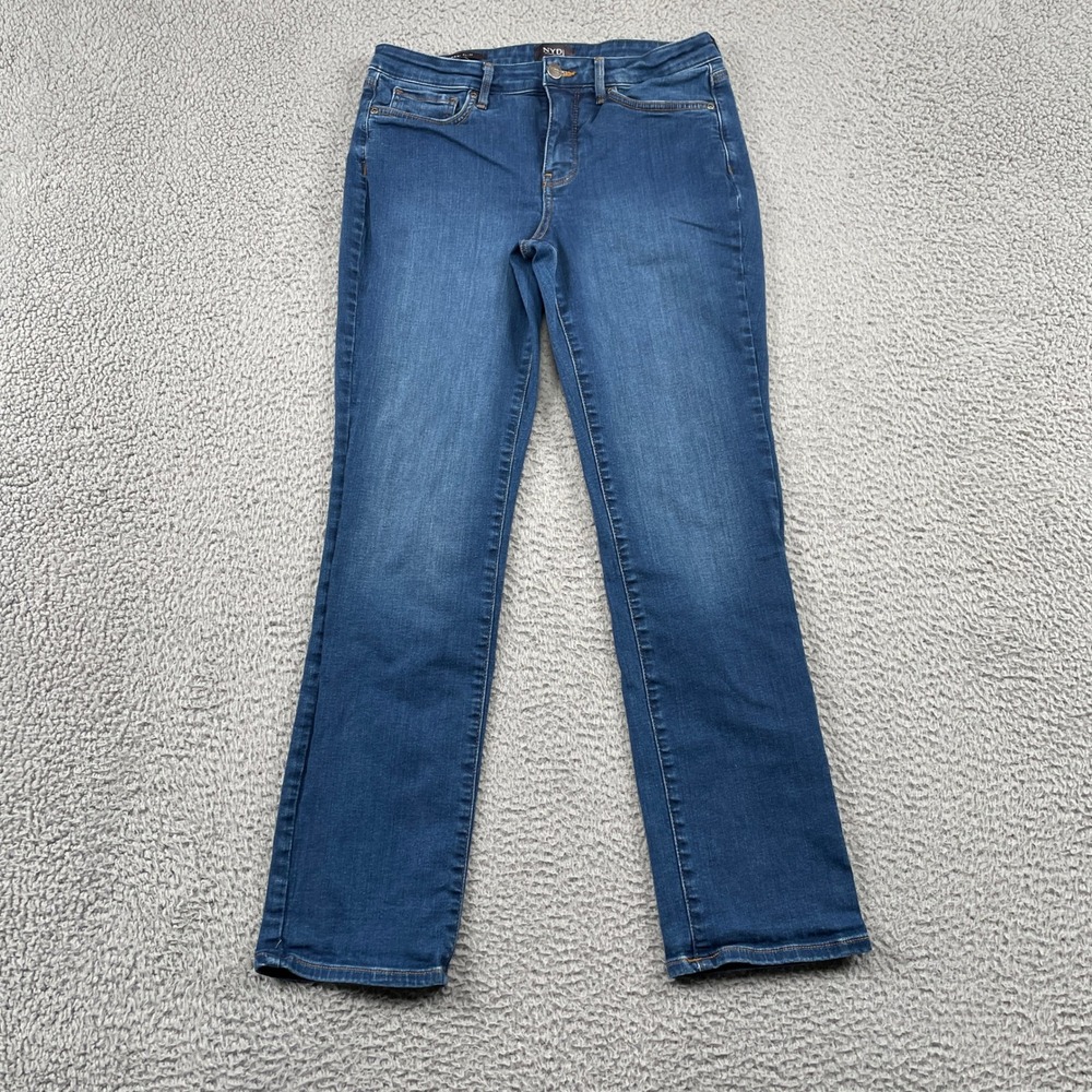 NYDJ Jeans Womens 6 Blue Sheri Slim Lift Tuck Technology Stretch Denim Pants